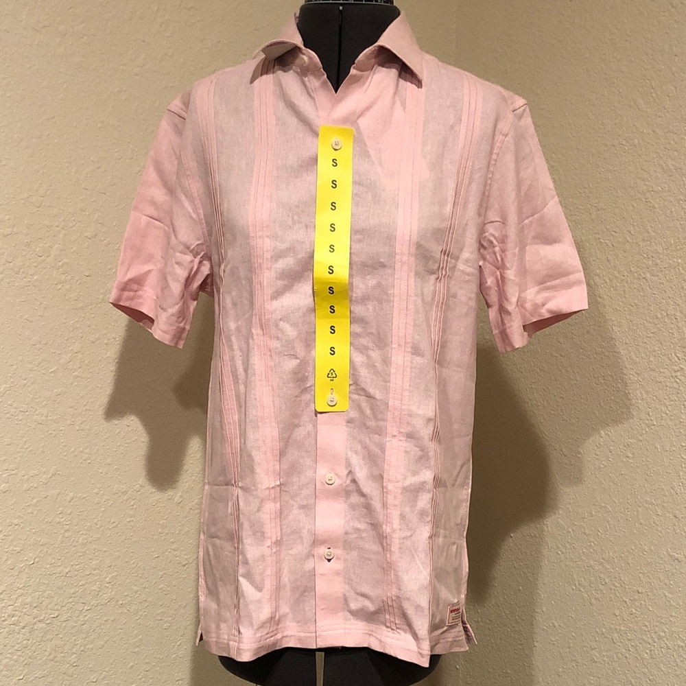 Men's Scotch & Soda Pink Short-Sleeve Button-Up Shirt